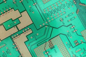 Background of printed circuit board without chips and components